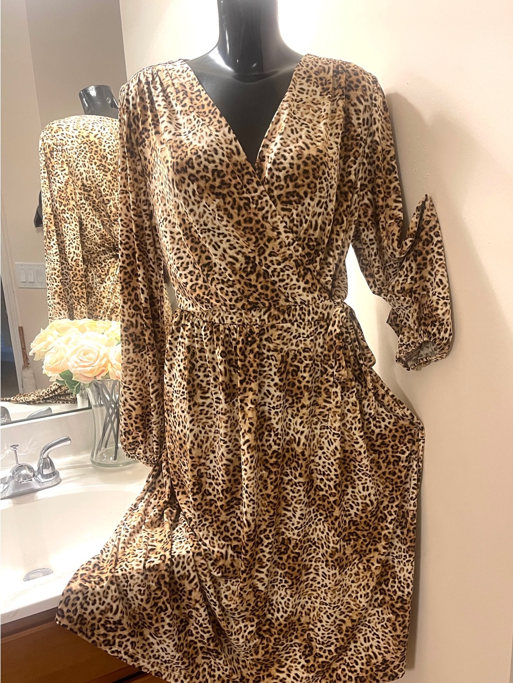 LANE BRYANT Plus Size Dress 2X Animal Print Women’s Dress Wrap Style 18/20